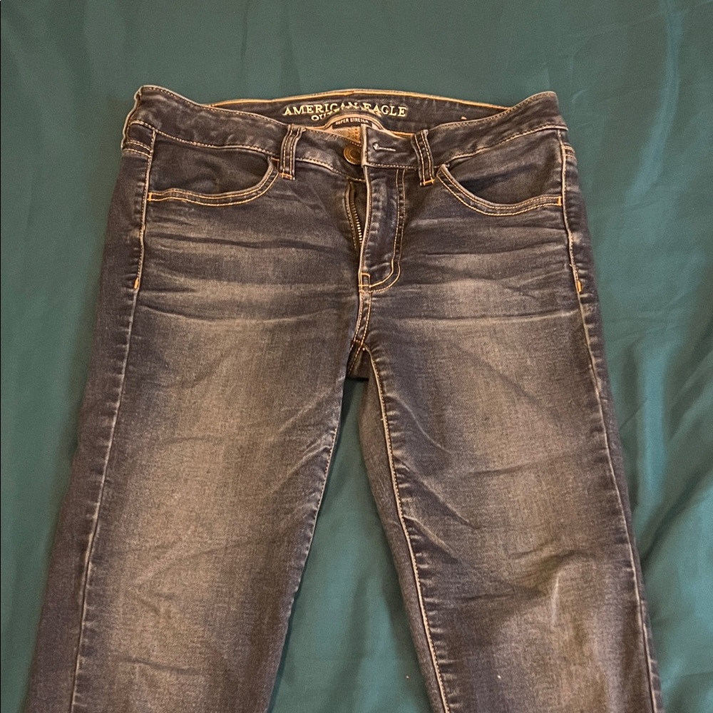 American Eagle Outfitters Women's Dark Blue Skinny Jeans
